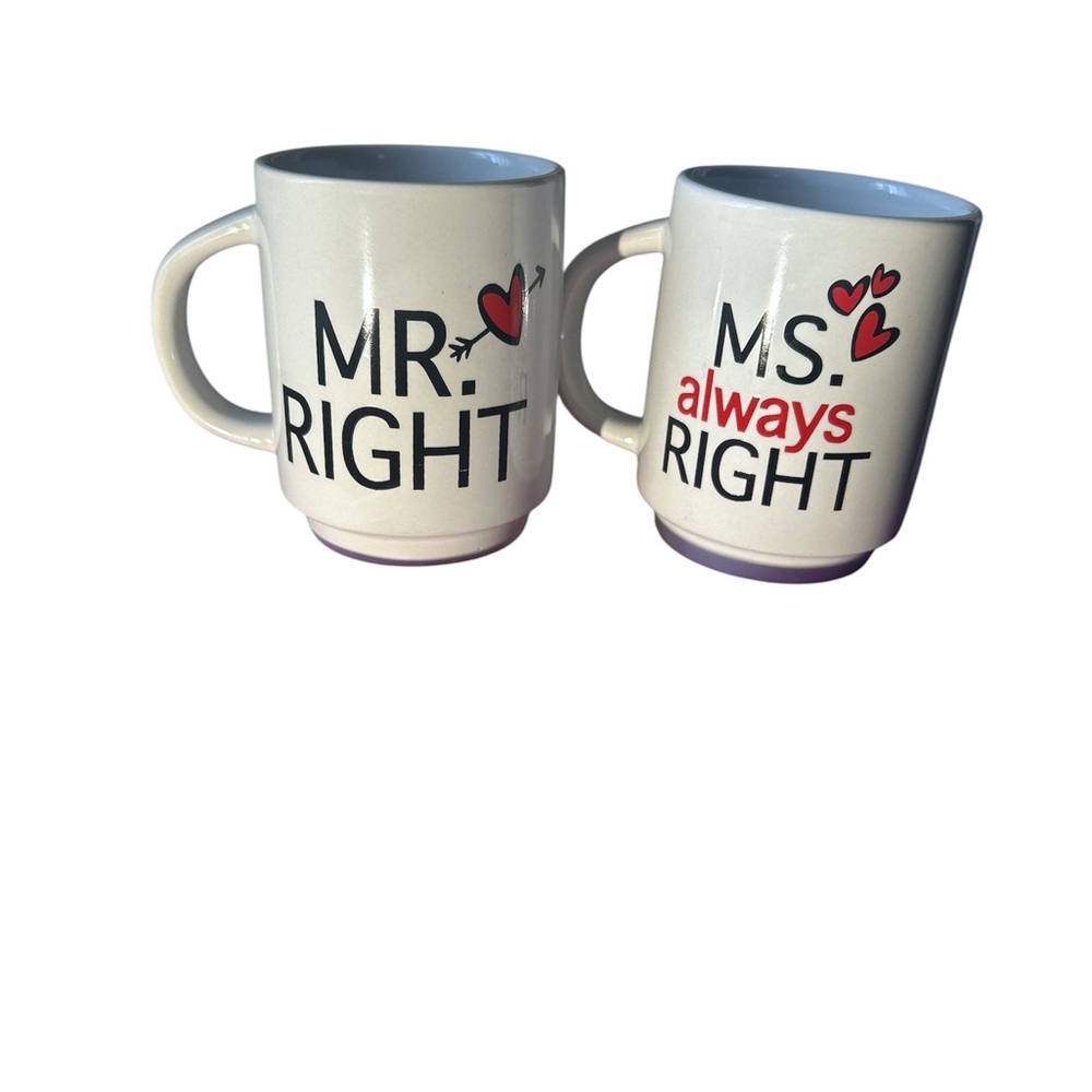 Charming Couple's Mug Set - White and Red
